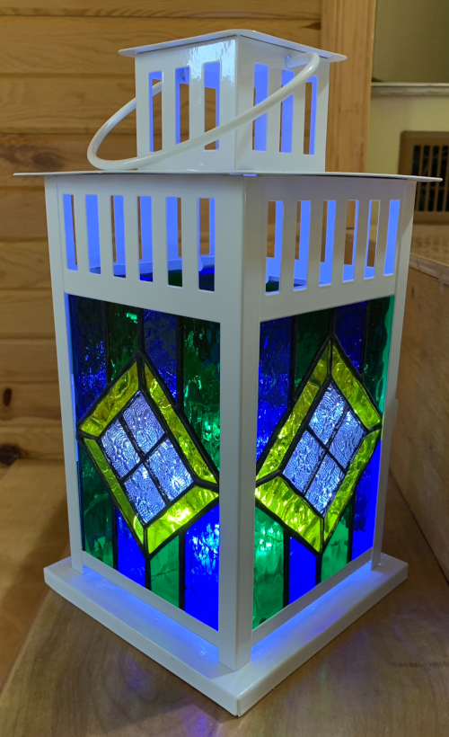 blue and orange swirl box